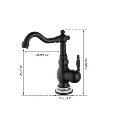 Swivel Ceramic Black Finish Sink Mixer Faucet