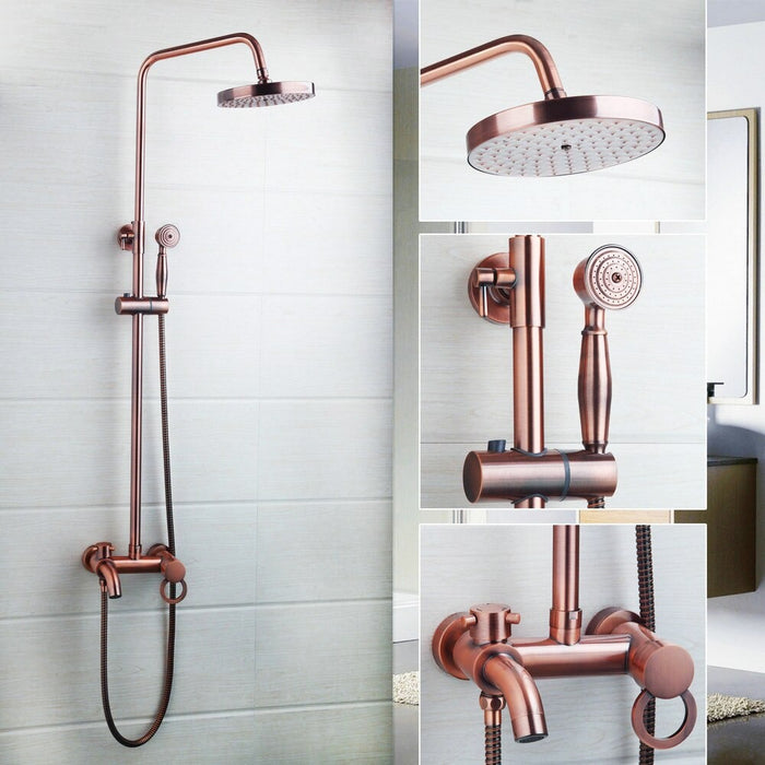 Pink Gold 3 Functions Shower Hand Shower Tap Faucet Set