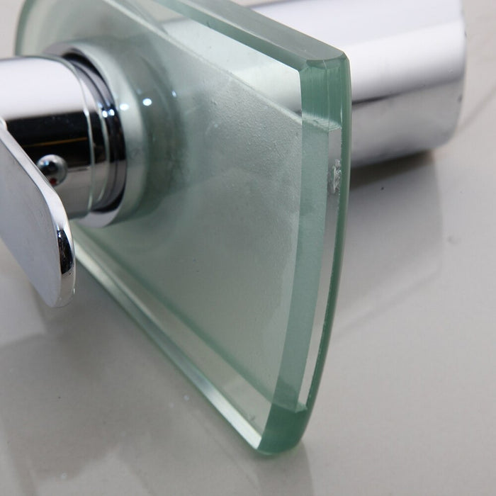 Glass Waterfall Wash Basin Single Handle Tap Mixer Faucet
