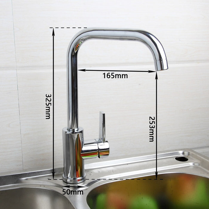Polished Stainless Steel Rotated Basin Mixer Faucet