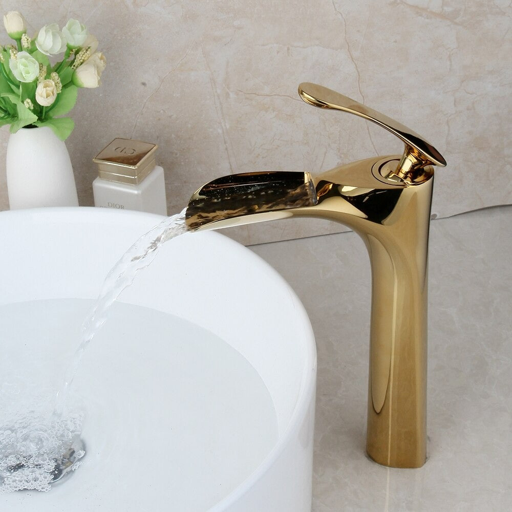 Golden Basin Sink Mixer Bathroom Faucet Tap