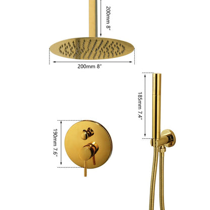 Ceiling Mounted Rainfall Golden Shower Faucet Set