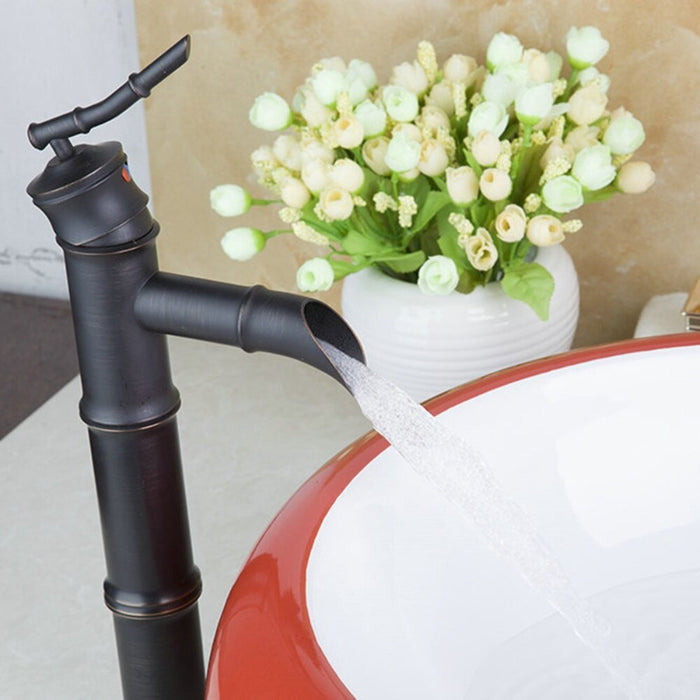 Red Color Round Ceramic Basin Sink Faucet Set