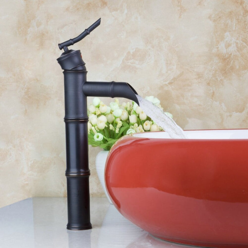 Red Color Round Ceramic Basin Sink Faucet Set
