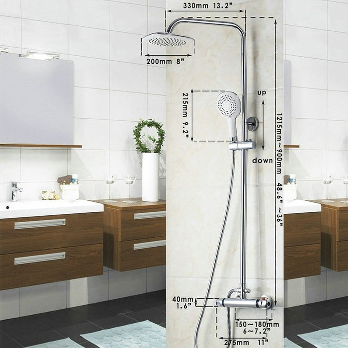 Round Single Handle Bathroom 8 Inch Shower Set