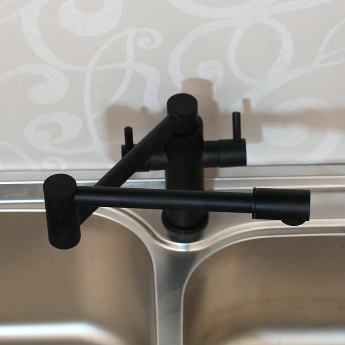 Dual Handles Kitchen Vessel Sink Faucet Mixer Tap