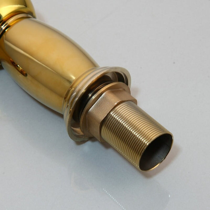 Solid Golden Polished Bathroom Basin Faucet