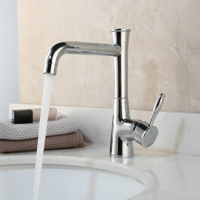 360 Swivel Chrome Polished Deck Mounted Sink Mixer Tap