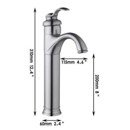 Tall Nickel Brushed Single Handle Spray Sink Mixer Tap