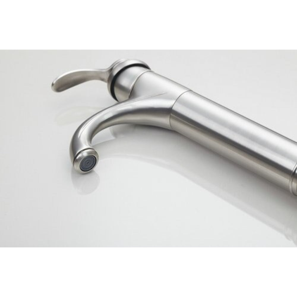 Tall Nickel Brushed Single Handle Spray Sink Mixer Tap