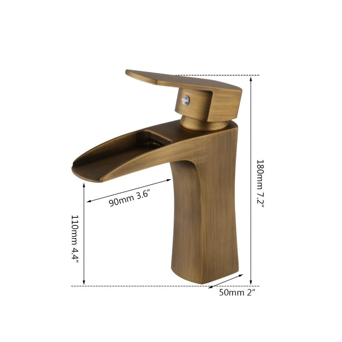 Deck Mounted Antique Brass Bathroom Basin Faucet