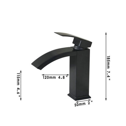 Waterfall Spout Oil Rubbed Black Deck Mounted Faucet