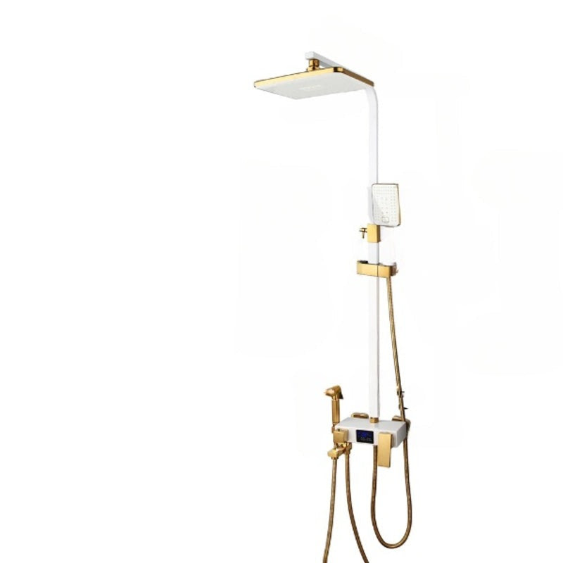 White LED Digital Wall Mounted Thermostatic Shower Set