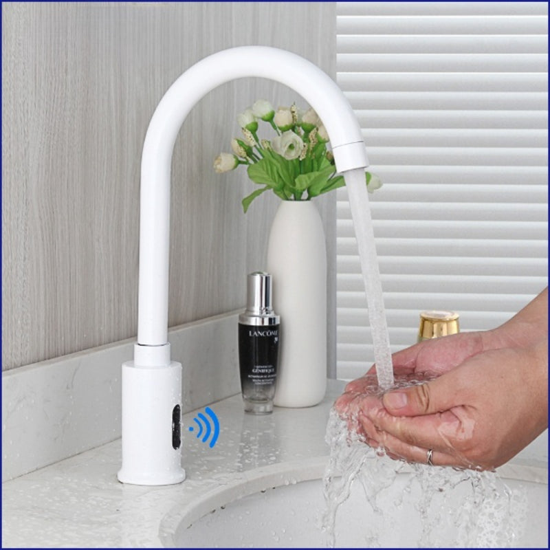 White Automatic Touch Sensor Faucet Tap