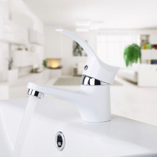 White Polish Stream Spout Basin Faucet