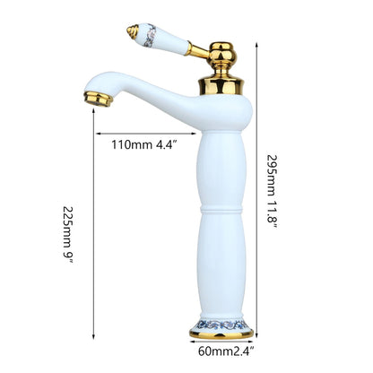 White Painted Ceramic Handle Finish Waterfall Faucet