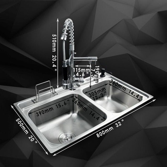 Swivel Pull Out Tap Stainless Steel Sink