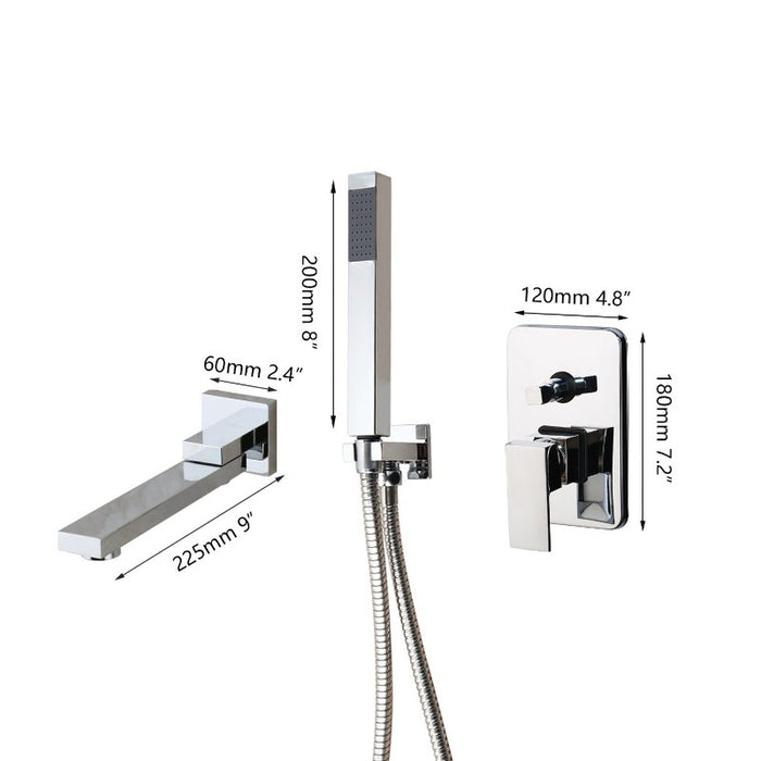 Control Handle Bathroom Waterfall Faucet Shower Set