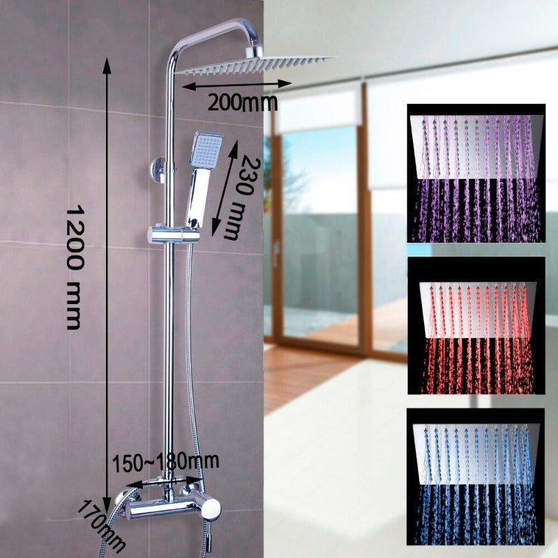 Luxury LED Bathroom Shower Head Faucet Set