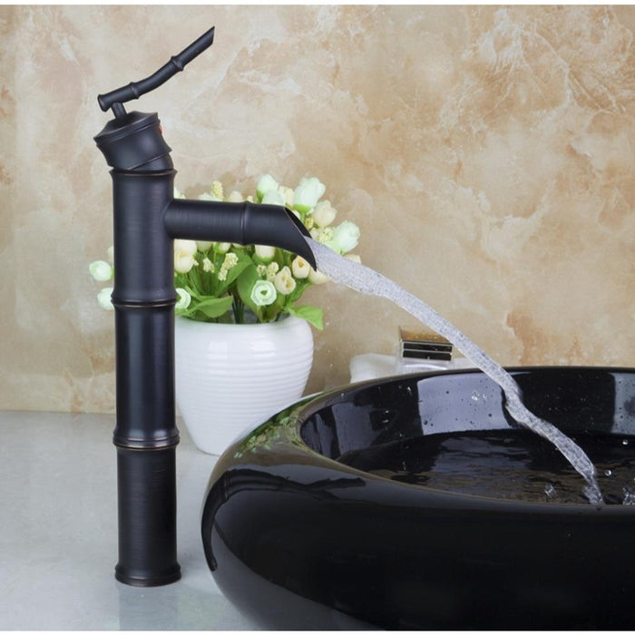 Round Black Ceramic Wash Artistic Sink Set