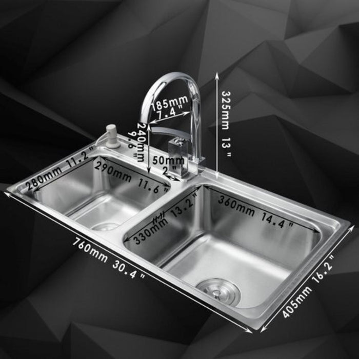 Single Handle Stainless Steel Sink With Faucet Mixer Tap