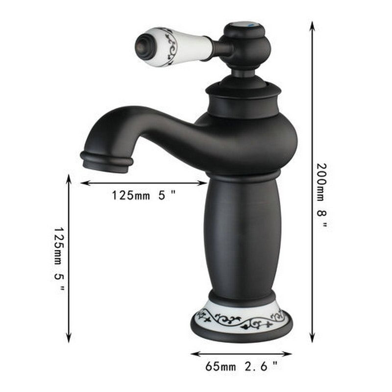 Black Ceramic Handle Oil Rubbed Black Faucet