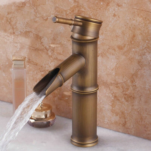 Antique Brass Handle Wash Basin Faucet