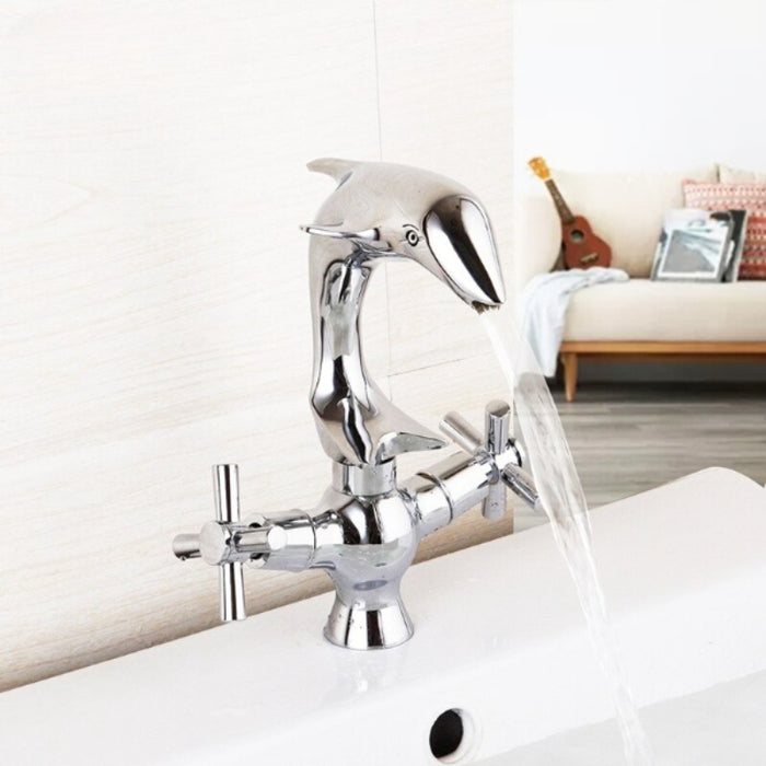 Polished Chrome Two Handles Deck Mounted Swan Faucet