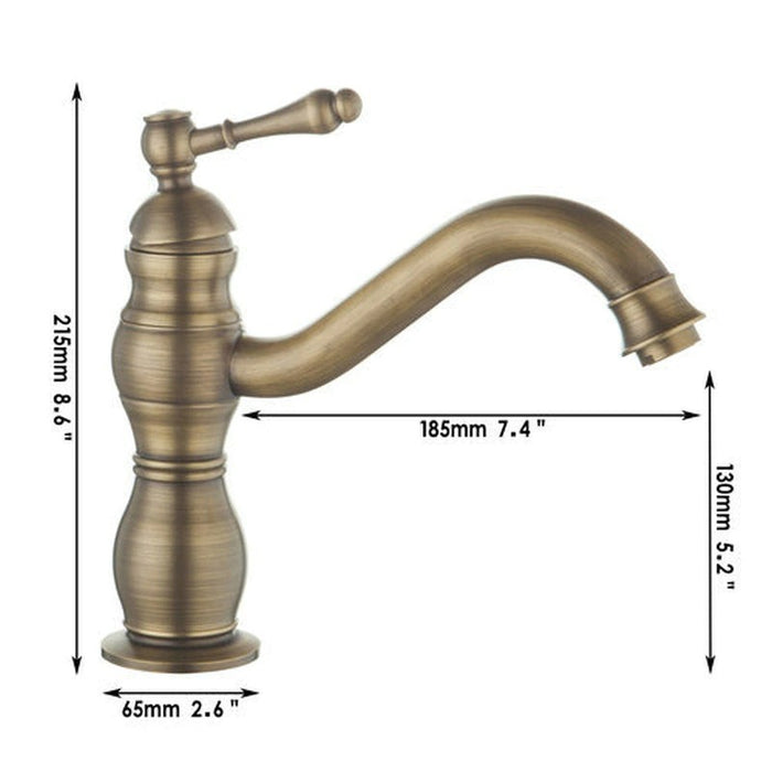 Swivel Spout Short Brass Single Handle Spray Faucet Tap