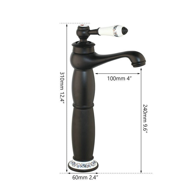 Black Ceramic Handle Oil Rubbed Black Faucet